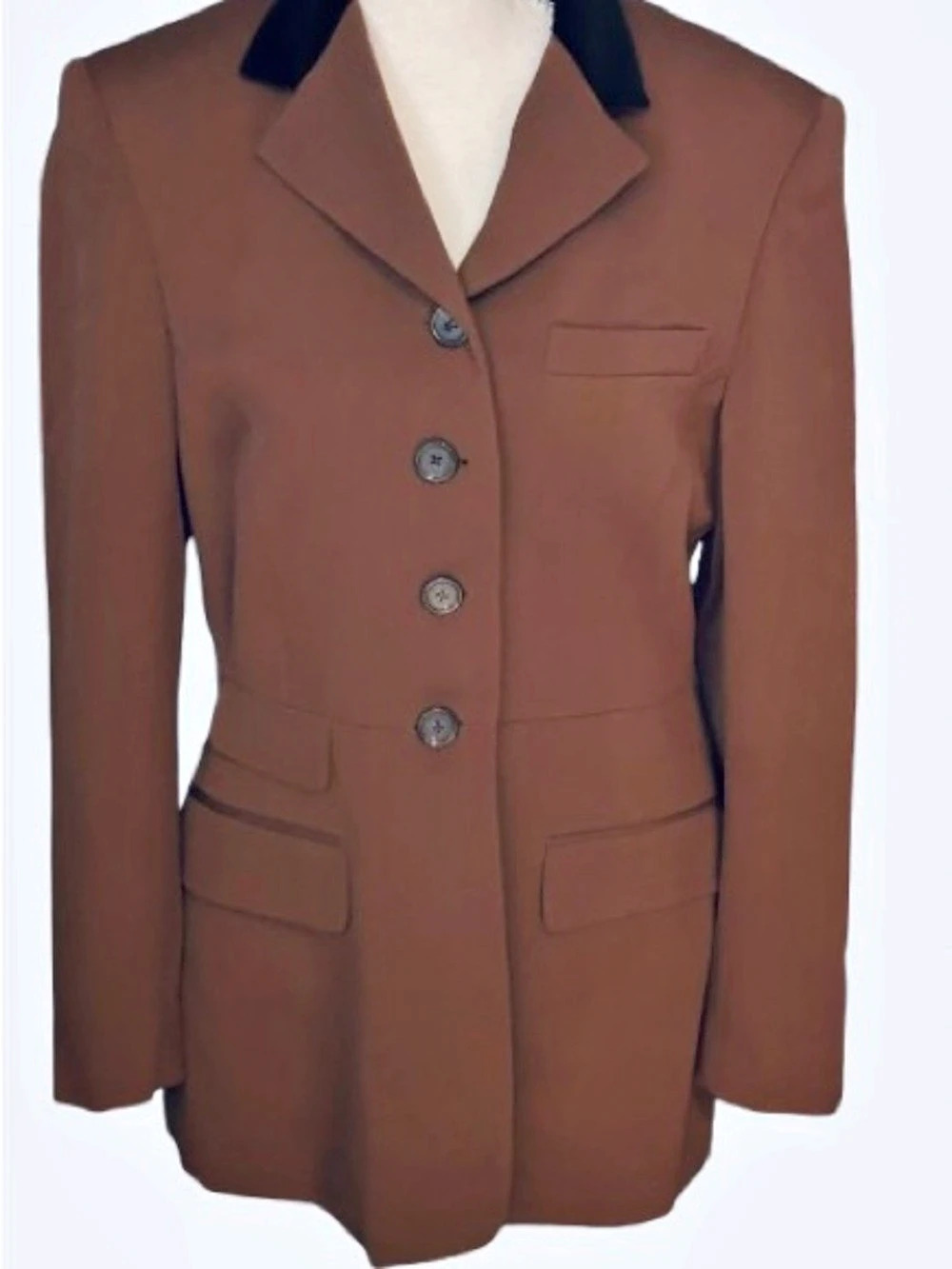 Vintage Wool RALPH LAUREN Brown Blazer Medium Equestrian Designer Horse Polo 10